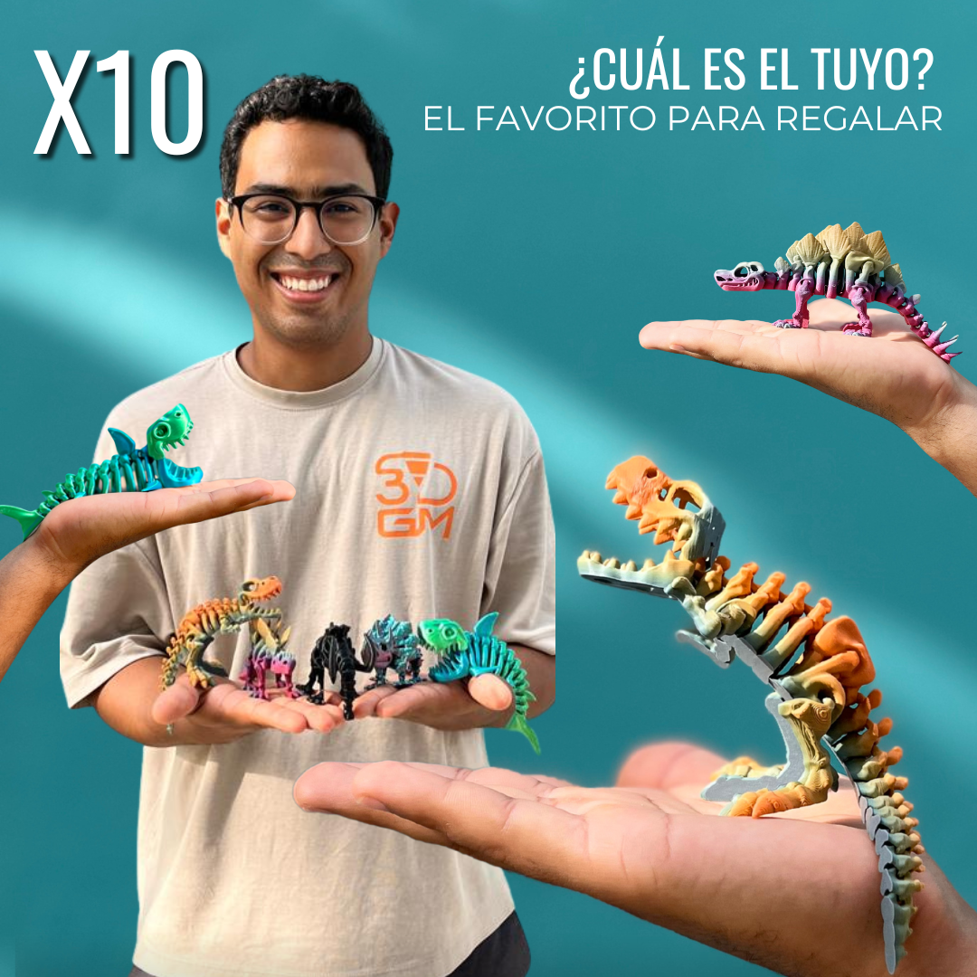 5 Mini Dinos Articulados — Completa Tu Manada