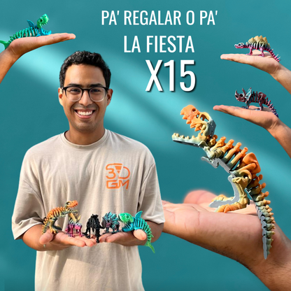 5 Mini Dinos Articulados — Completa Tu Manada